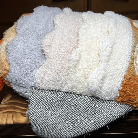 Mixed Media Sensory Textured Plush Owl 19” Corduroy Knit Tweed Pillow - Picture 6 of 13